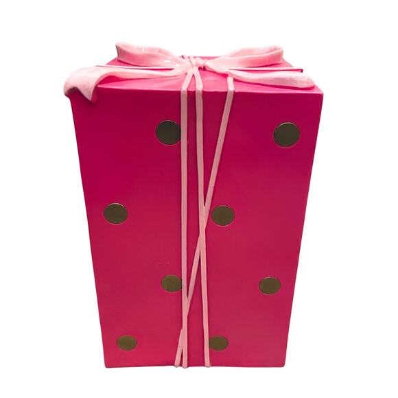 34th & Pine Pink Gold Polka Dot Christmas Present Bow Outdoor Holiday Decor New - Picture 6 of 16